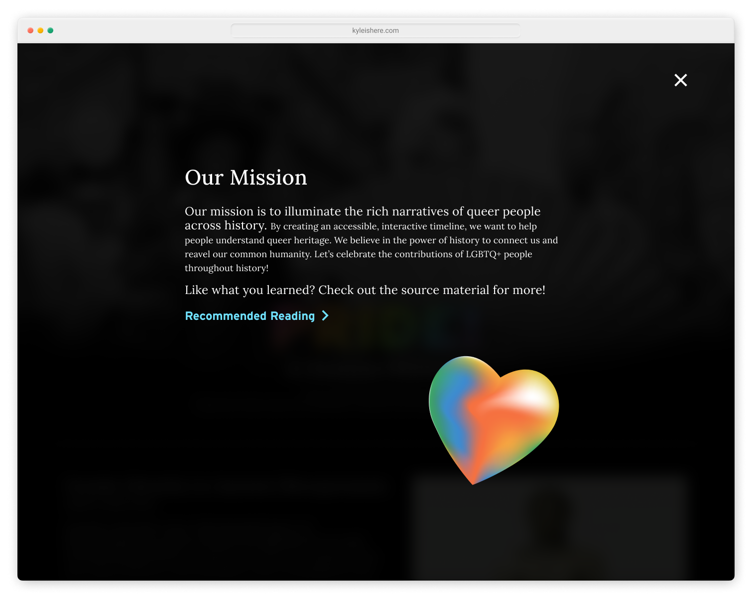 Image of the PRIDE! A Human History website.