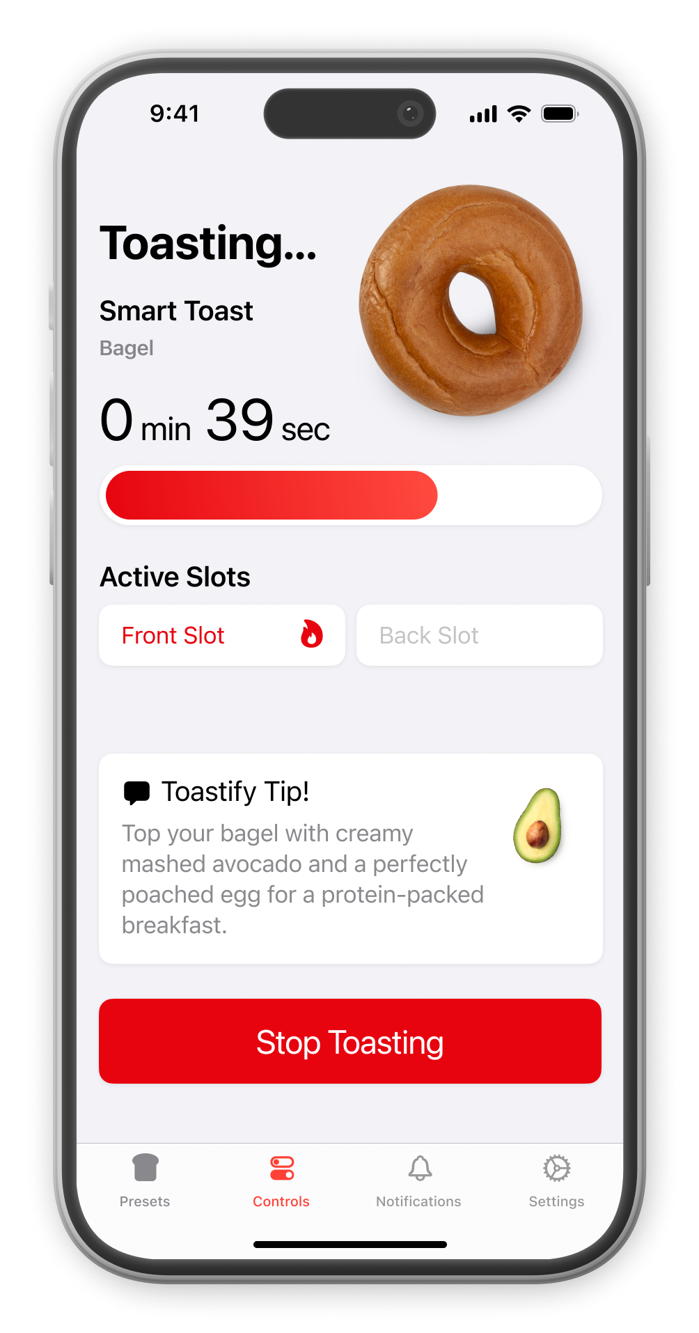 Image of the Toastify app mockup.